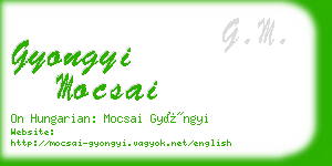 gyongyi mocsai business card